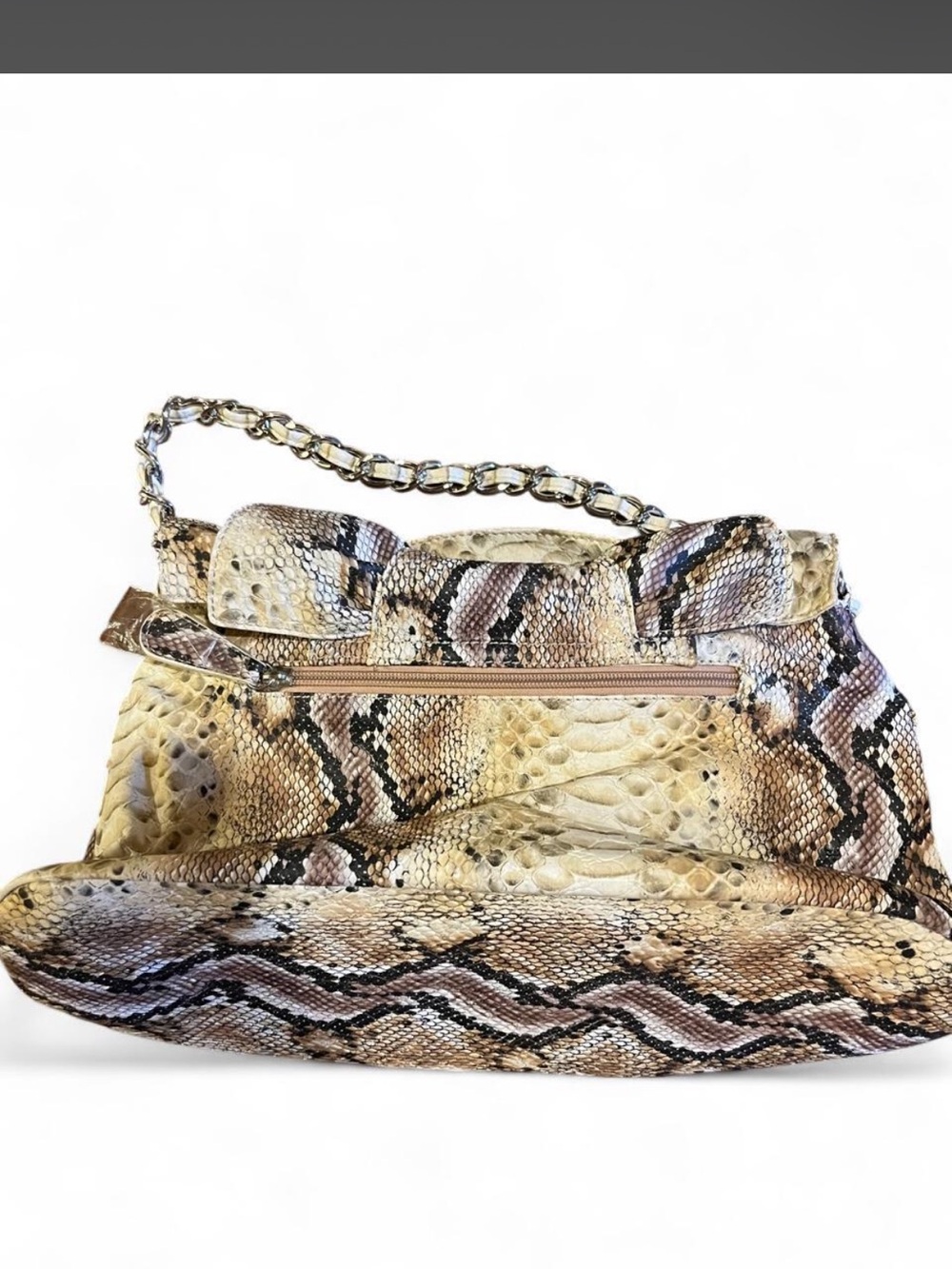 Snakeskin print Shoulder Bag - Picture 3 of 4